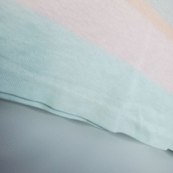 Jantzen L Pastel Pink Blue Polo Shirt Colorblock Striped Easter Spring - Picture 7 of 9
